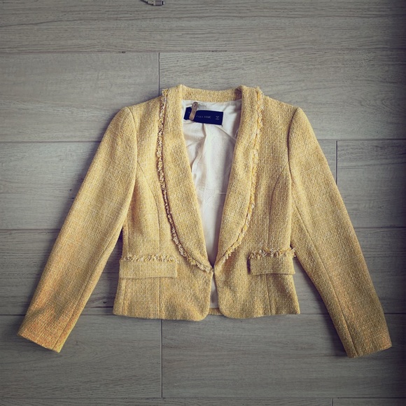 Zara Jackets & Blazers - Zara Yellow Tweed Blazer